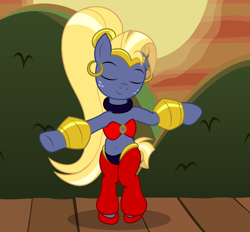 Size: 2184x2030 | Tagged: safe, artist:badumsquish, derpibooru exclusive, imported from derpibooru, star tracker, earth pony, genie, pony, unicorn, once upon a zeppelin, adorasexy, belly, belly button, belly dance, belly dancer, bipedal, bra, clothes, collar, cosplay, costume, crossdressing, crossover, crossplay, cute, dancing, ear piercing, earring, eyes closed, femboy, freckles, harem outfit, jewelry, long hair, male, pants, piercing, ponytail, sexy, shantae, shantae (character), shantae and the seven sirens, shoes, show accurate, smiling, solo, stage, starcrossed, tiara, trackerbetes, underwear