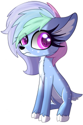 Size: 2210x3325 | Tagged: safe, artist:windykirin, imported from derpibooru, oc, oc only, oc:parity bit, deer, deer oc, female, long eyelashes, simple background, sitting, solo, transparent background