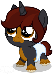 Size: 625x879 | Tagged: safe, artist:amgiwolf, imported from derpibooru, oc, oc only, pony, unicorn, baby, baby pony, base used, diaper, eyelashes, female, filly, horn, looking up, simple background, solo, transparent background, unicorn oc, unshorn fetlocks