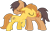 Size: 1015x625 | Tagged: safe, artist:pegasski, artist:shiibases, artist:twiily-bases, imported from derpibooru, oc, oc only, oc:anna autumn, earth pony, pony, base used, duo, earth pony oc, eyelashes, eyes closed, father and child, father and daughter, female, like father like daughter, like parent like child, male, mare, raised hoof, simple background, smiling, stallion, transparent background