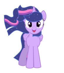 Size: 1200x1358 | Tagged: safe, artist:crimsoncow, imported from derpibooru, twilight sparkle, alicorn, pony, flowing mane, looking at you, simple background, smiling, transparent background, twilight sparkle (alicorn), vector