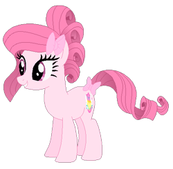 Size: 474x464 | Tagged: safe, artist:muhammad yunus, artist:selenaede, artist:tanahgrogot, imported from derpibooru, oc, oc only, oc:annisa trihapsari, earth pony, pony, alternate hairstyle, base used, bow, earth pony oc, female, grin, gritted teeth, hair bow, mare, not rarity, pink body, pink hair, simple background, smiling, solo, transparent background, vector