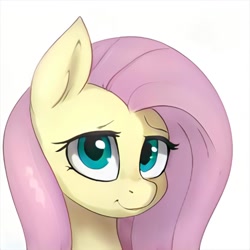 Size: 1024x1024 | Tagged: safe, artist:thisponydoesnotexist, imported from derpibooru, fluttershy, pony, ai content, ai generated, bust, cute, generator:thisponydoesnotexist, neural network, not fluttershy, portrait, shyabetes, smiling, solo