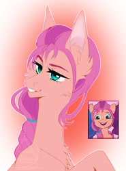 Size: 1470x1985 | Tagged: safe, artist:dleyfleif, imported from derpibooru, sunny starscout, earth pony, pony, braid, chest fluff, ear fluff, female, g5, gradient background, mare, solo