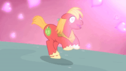 Size: 520x293 | Tagged: safe, imported from derpibooru, screencap, big macintosh, earth pony, pony, season 8, the break up breakdown, spoiler:s08, animated, funny, heart, heart background, heart eyes, loop, male, running, slow motion, solo, stallion, wingding eyes
