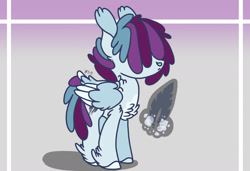Size: 2388x1638 | Tagged: safe, artist:caramelbolt24, imported from derpibooru, oc, oc only, oc:dusty feathers, pegasus, pony, chest fluff, ear fluff, hoof fluff, magical lesbian spawn, male, offspring, parent:fluttershy, parent:twilight sparkle, parents:twishy, pegasus oc, solo, stallion, two toned wings, wings