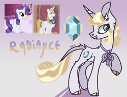 Size: 2166x1642 | Tagged: safe, artist:caramelbolt24, edit, imported from derpibooru, screencap, prince blueblood, rarity, oc, oc only, oc:radiance, classical unicorn, pony, unicorn, chest fluff, cloven hooves, ear fluff, female, horn, leonine tail, male, mare, offspring, open mouth, parent:prince blueblood, parent:rarity, parents:rariblood, raised hoof, screencap reference, solo, stallion, unicorn oc, unshorn fetlocks