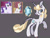 Size: 2149x1638 | Tagged: safe, alternate version, artist:caramelbolt24, edit, imported from derpibooru, screencap, prince blueblood, rarity, oc, oc only, oc:radiance, classical unicorn, pony, unicorn, background removed, chest fluff, cloven hooves, dark background, ear fluff, female, horn, leonine tail, male, mare, offspring, open mouth, parent:prince blueblood, parent:rarity, parents:rariblood, raised hoof, screencap reference, solo, stallion, unicorn oc, unshorn fetlocks