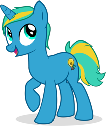 Size: 720x857 | Tagged: safe, artist:mysticdrivefim, imported from derpibooru, oc, oc only, oc:mystic drive, earth pony, pony, earth pony oc, happy, male, raised hoof, simple background, smiling, solo, stallion, stallion oc, transparent background, vector