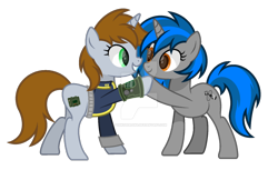 Size: 1280x829 | Tagged: safe, artist:ponkus, imported from derpibooru, oc, oc:homage, oc:littlepip, pony, unicorn, fallout equestria, obtrusive watermark, simple background, transparent background, watermark