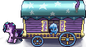 Size: 125x69 | Tagged: safe, artist:anonymous, imported from ponybooru, starlight glimmer, trixie, pony, unicorn, /mlp/, drawthread, duo, female, mare, picture for breezies, simple background, stardew valley, transparent background, trixie's wagon