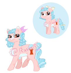 Size: 2206x2267 | Tagged: safe, artist:ponyrasmeii, imported from derpibooru, cozy glow, blaze (coat marking), bow, chest fluff, coat markings, facial markings, grown ups, hair bow, hair ribbon, redesign, simple background, underbelly, watermark, white background