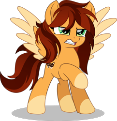 Size: 4492x4641 | Tagged: safe, artist:kojibiose, imported from derpibooru, oc, oc only, oc:golden, pegasus, pony, absurd resolution, female, mare, solo, two toned wings, wings