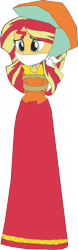Size: 315x1012 | Tagged: safe, artist:caido58, imported from derpibooru, sunset shimmer, equestria girls, arm behind back, bondage, bound and gagged, cloth gag, clothes, gag, long skirt, simple background, skirt, solo, tied up, transparent background, victorian