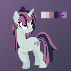 Size: 1700x1700 | Tagged: safe, artist:katelynleeann42, imported from derpibooru, oc, oc only, pony, unicorn, female, mare, offspring, parent:marble pie, solo