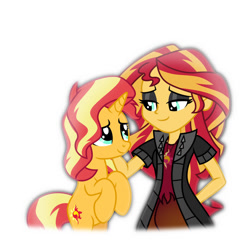 Size: 1024x984 | Tagged: safe, artist:emeraldblast63, imported from derpibooru, sunset shimmer, pony, unicorn, equestria girls, backwards cutie mark, bittersweet, cute, ending to equestria girls, goodbye, hind legs, human ponidox, human sunset, legs together, sad, self ponidox, shimmerbetes, thank you, vision