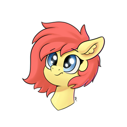 Size: 4000x4000 | Tagged: safe, artist:yelowcrom, imported from derpibooru, oc, oc only, oc:brushie, earth pony, pony, bust, female, not fluttershy, simple background, solo, white background