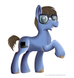 Size: 1097x1152 | Tagged: safe, artist:angelstar7, imported from derpibooru, oc, oc only, oc:nerdy, earth pony, pony, smile hd, earth pony oc, glasses, looking at you, male, solo