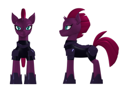 Size: 3500x2500 | Tagged: safe, artist:argos90, imported from derpibooru, fizzlepop berrytwist, tempest shadow, pony, 3d, female, mare, reference sheet, simple background, solo, transparent background