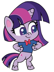 Size: 772x1024 | Tagged: safe, edit, edited screencap, imported from derpibooru, screencap, twilight sparkle, pony, unicorn, my little pony: pony life, bipedal, bowtie, clothes, clothes edit, g4.5, pony life, shirt, simple background, solo, white background