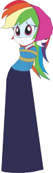 Size: 287x933 | Tagged: safe, artist:caido58, imported from derpibooru, rainbow dash, human, equestria girls, arm behind back, bondage, cloth gag, clothes, gag, humanized, long skirt, simple background, skirt, solo, tied up, transparent background, victorian