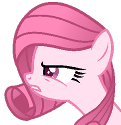 Size: 303x312 | Tagged: safe, artist:muhammad yunus, artist:tanahgrogot, imported from derpibooru, oc, oc only, oc:annisa trihapsari, earth pony, pony, base used, earth pony oc, female, gritted teeth, mare, medibang paint, not rarity, pink body, pink hair, simple background, solo, transparent background, vector