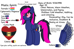 Size: 2400x1596 | Tagged: safe, artist:froyo15sugarblast, imported from derpibooru, oc, oc only, oc:mistic spirit, cyborg, original species, pegasus, cutie mark, cybernetic eyes, cybernetic pony, cybernetic wings, eye clipping through hair, female, high res, mare, pansexual, pansexual pride flag, pride, pride flag, reference sheet, simple background, small pony, smol, solo, transparent background, wings