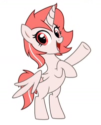 Size: 1228x1510 | Tagged: safe, imported from derpibooru, oc, oc only, oc:colourful lotus, alicorn, pony, alicorn oc, female, horn, rearing, simple background, solo, solo female, standing on two hooves, white background, wings