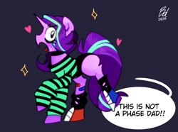 Size: 1024x762 | Tagged: safe, artist:blackdog-stuff, artist:opossum-stuff, imported from derpibooru, starlight glimmer, pony, unicorn, choker, clothes, converse, dialogue, emo, female, it's not a phase, mare, shoes, solo, speech bubble, teenage glimmer, teenager