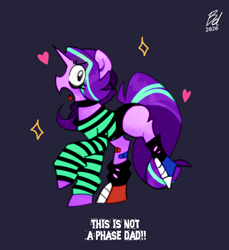 Size: 988x1080 | Tagged: safe, alternate version, artist:blackdog-stuff, artist:opossum-stuff, imported from derpibooru, starlight glimmer, pony, unicorn, choker, clothes, converse, dialogue, emo, female, it's not a phase, mare, shoes, solo, teenage glimmer, teenager