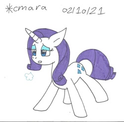 Size: 1076x1053 | Tagged: safe, artist:cmara, imported from derpibooru, rarity, pony, unicorn, eyeshadow, female, makeup, mare, open mouth, sigh, simple background, solo, traditional art, white background