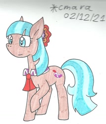 Size: 866x1014 | Tagged: safe, artist:cmara, imported from derpibooru, coco pommel, earth pony, pony, female, mare, raised hoof, simple background, solo, traditional art, white background