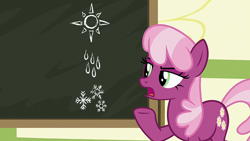 Size: 1920x1080 | Tagged: safe, imported from derpibooru, screencap, cheerilee, earth pony, pony, the last crusade, chalkboard, female, mare, open mouth, solo