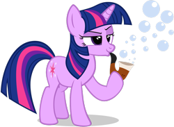 Size: 1581x1156 | Tagged: safe, artist:navitaserussirus, imported from derpibooru, twilight sparkle, pony, unicorn, blowing bubbles, bubble, bubble pipe, female, pipe, show accurate, simple background, solo, transparent background, unicorn twilight, vector