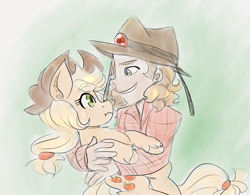 Size: 1040x811 | Tagged: safe, artist:mimiporcellini, imported from derpibooru, applejack, earth pony, human, crossover, crossover shipping, hol horse, holjack, interspecies, jojo's bizarre adventure, shipping