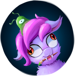 Size: 407x410 | Tagged: safe, artist:foxpit, artist:gouransion, imported from derpibooru, oc, oc:gouransion, bat pony, bat pony oc, bat wings, brain slug, male, wings