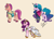 Size: 2008x1434 | Tagged: safe, alternate version, artist:elisdoominika, imported from derpibooru, izzy moonbow, pipp petals, sunny starscout, earth pony, pegasus, pony, unicorn, spoiler:g5, ancient greece, bracelet, braid, clothes, dress, female, g5, jewelry, magician outfit, pipp, shirt, shoulder bag, trio, trio female, unshorn fetlocks