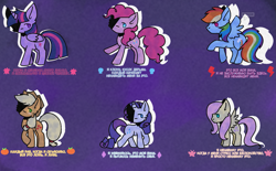 Size: 1847x1146 | Tagged: safe, artist:smaylik, imported from derpibooru, applejack, fluttershy, pinkie pie, rainbow dash, rarity, twilight sparkle, alicorn, earth pony, pegasus, pony, unicorn, applejack's hat, cowboy hat, cutie mark, cyrillic, female, hat, mane six, russian, scary, translated in the comments, translation request, traumacore, twilight sparkle (alicorn), weird