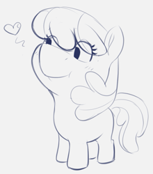 Size: 739x839 | Tagged: safe, artist:heretichesh, imported from derpibooru, cheerilee, pony, big nose, doodle, female, filly, happy, sketch, yoshpone