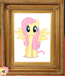 Size: 667x777 | Tagged: safe, imported from derpibooru, fluttershy, pegasus, pony, bust, flutter island, portrait, smiling