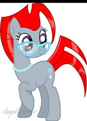 Size: 1080x1499 | Tagged: safe, imported from derpibooru, silver spoon, earth pony, pony, alternate hairstyle, base used, glasses, red hair, solo, teenager