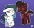 Size: 2286x1890 | Tagged: safe, artist:heretichesh, imported from derpibooru, oc, oc:ethereal pelagia, oc:sweet sinistry, pegasus, pony, vampire, bandage, blushing, cousins, facial markings, female, filly, jewelry, necklace, pale belly, two toned wings, wings