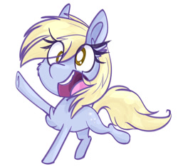 Size: 924x865 | Tagged: safe, artist:littleblackraencloud, imported from derpibooru, derpy hooves, chest fluff, derp, open mouth, simple background, solo, white background, wingless