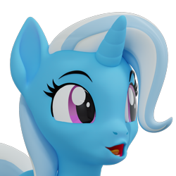 Size: 3840x3840 | Tagged: safe, artist:xppp1n, imported from ponybooru, trixie, 3d, blender, blender cycles, pogchamp, poggers, simple background, solo, transparent background