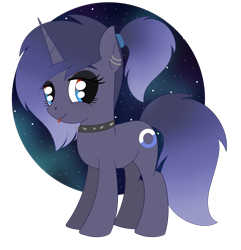 Size: 1841x1910 | Tagged: safe, artist:dyonys, imported from derpibooru, oc, oc:singularity, pony, unicorn, choker, ear piercing, eyeshadow, female, makeup, mare, night, night sky, piercing, ponytail, simple background, sky, spiked choker, transparent background