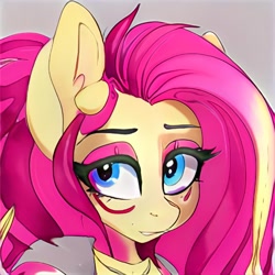 Size: 1024x1024 | Tagged: safe, artist:thisponydoesnotexist, imported from derpibooru, anthro, pony, ai content, ai generated, bust, generator:thisponydoesnotexist, neural network, not fluttershy, portrait, solo