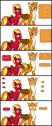 Size: 1472x3546 | Tagged: safe, artist:peregrinstaraptor, imported from derpibooru, oc, oc only, oc:gareth, oc:sunfyre, griffon, pegasus, pony, male, stallion