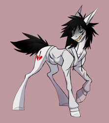 Size: 2053x2315 | Tagged: safe, artist:1an1, imported from derpibooru, pony, jeff the killer, meme, ponified, solo