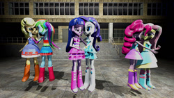 Size: 1280x720 | Tagged: safe, artist:fullmoonrose7, imported from derpibooru, applejack, fluttershy, pinkie pie, rainbow dash, rarity, sci-twi, twilight sparkle, equestria girls, equestria girls (movie), 3d, appledash, bare shoulders, fall formal outfits, female, flutterpie, humane five, humane six, lesbian, rarilight, shipping, sleeveless, source filmmaker, strapless