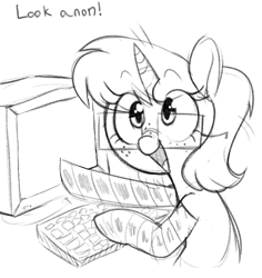 Size: 1200x1270 | Tagged: safe, artist:whydomenhavenipples, edit, imported from ponybooru, oc, oc only, pony, unicorn, black and white, clothes, exploitable meme, female, freckles, glasses, grayscale, mare, meme, monochrome, ponybooru, ponybooru mascot, simple background, smiling, socks, template, white background